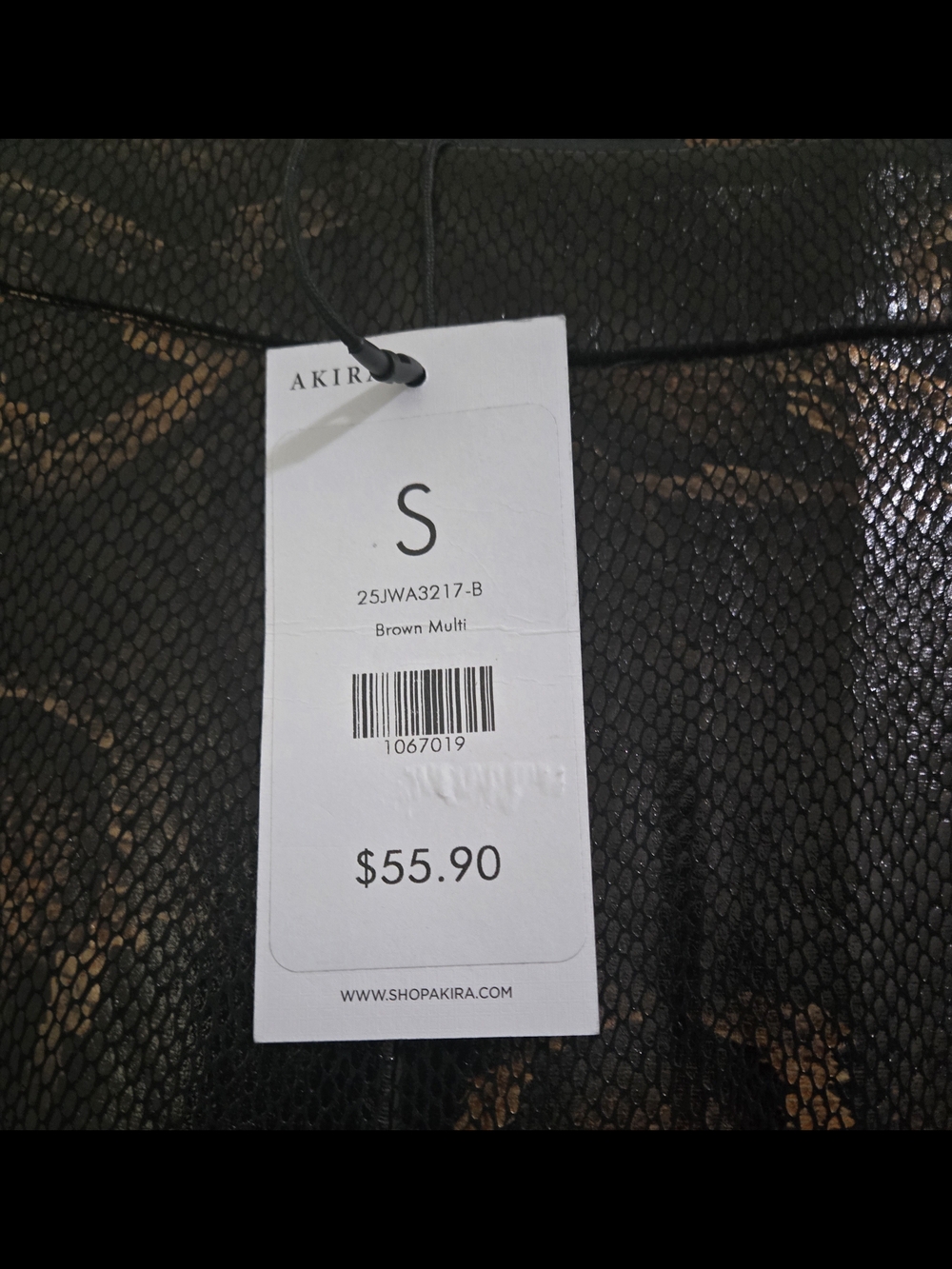 AKIRA Brown Multi Faux Snakeskin Pants